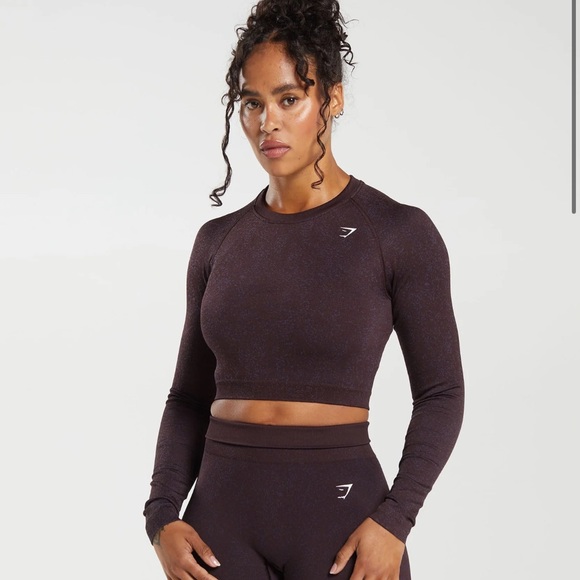 NWT Adapt Fleck Seamless Long Sleeve Crop Top - Picture 1 of 3